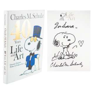Charles Schulz Signed Book with Snoopy Sketch | misc / divers