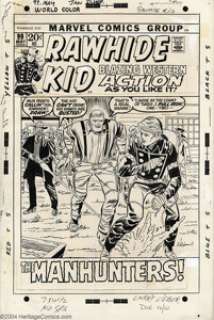 Larry Lieber - Original Cover Art for Rawhide Kid #99 (Marvel, 1972). Larry Lieber illustrates the cover for the - | Heritage