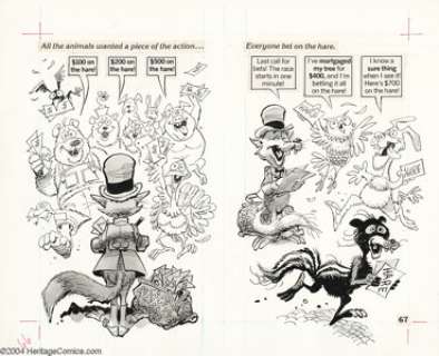 Jack Davis - Mad Jock Book "Tortoise and the Hare", pages 66 and 67 Original Art (Warner Brothers, - | Heritage