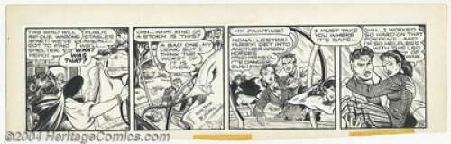 Matt Baker - Flamingo Daily Comic Strip Original Art, undated (Phoenix Features, circa 1953). Flamingo urges her - | Heritage