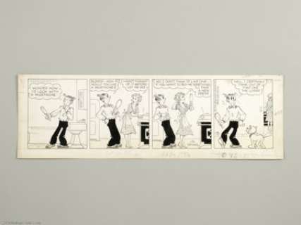 Chic Young - Blondie Daily Comic Strip Original Art, dated 1-30-56 (King Features Syndicate, 1956). Never ask a - | Heritage