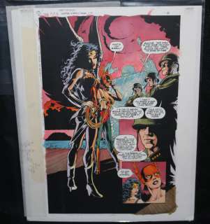 John Kalisz, Mark Propst, Scott Benefiel - Sensation comics #1 p. 6 color guide art - hawkgirl and wonder woman splash - 1999