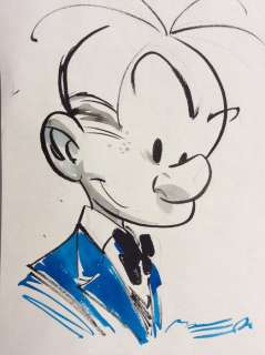 Munuera | Dessin original en couleur  - Fantasio  - Type "Hors-Texte Spirou" | Catawiki