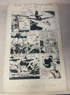 WINGS #118 original comic art STUNNING WAR PLANE BOMB PEARL HARBOR 1952 | eBay US (Buy It Now)