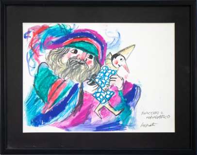 LUZZATI EMANUELE (1921 - 2007) - PINOCCHIO E MANGIAFUOCO | Capitolium Art