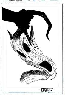 John Romita Jr., Scott Hanna | Amazing Spider-Man #26 P 1 Splash (Spider-Man Clutches the Green Goblin’s Mask!) 2000 | Romitaman