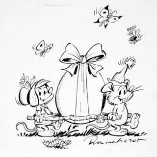 Macherot | Sibylline, illustration Ã  l’encre de Chine repré… | Banque Dessinée