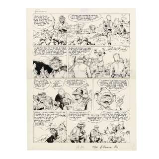 Hermann (Né En 1938 ) | Bernard Prince. La Forteresse des brumes Par Hermann et Greg (1977). Planche n° 20. Encre de Chine. Signé en haut... | HVMC