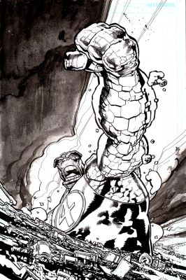 Andrei Bressan - The Thing #3 Cover (The Thing Rises From the Machinery of Battle!)