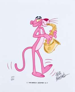 Friz Freleng - Signed Serigraph cel - Pink Panter Saxophone (1993) | Catawiki
