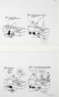 TRONCHET Didier Monoprix Gag en deux parties Encre de chine signée en bas Ã  droite... | Vermot et Associés