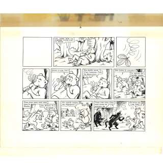 Pesch Jean-Louis (1928-2023). Les Aventures de Sylvain Et Sylvette. | Tome 69, Sauvés des eaux. Planche d’ouverture. Encre et crayon sur papier et crayon gras sur calque. Album Fleurette nouvelle... | HVMC