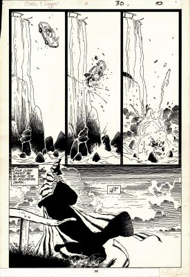 Mike Mignola, Terry Austin | Cloak And Dagger #8 P 22 (Great Last Pg of Story As Cloak Watches a Man He Killed, Who’s Car Went Over a Cliff! Terry Austin Inks!) 1986 | Romitaman