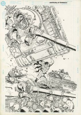 Michael Golden | Adventures of Superman Issue 590 Page Cover | Albert Moy