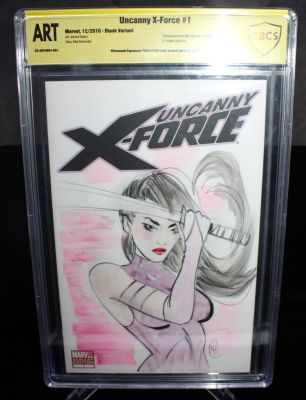 Tula Lotay | Uncanny X-Force #1 Cbcs Sketch Cover - Psylocke - Signed | Anthony’s Comic Book Art