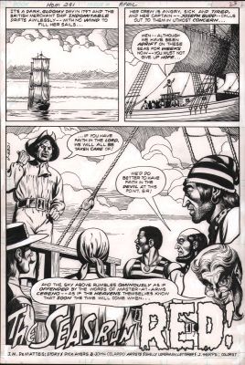 Dick Ayers, John Celardo | House of Mystery #291 P.23 - ’The Seas Run Red’ Title Page - 1981 | Anthony’s Comic Book Art