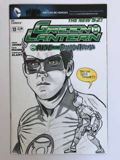 Green Lantern #13 - Blank Sketch Variant with Original Artwork by Nick Gribbon - (2012) | Catawiki