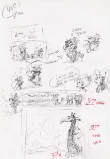 André Franquin (1924-1997) | Fordlandia - études pour la planche 44 de l’album n°6 du Marsupilami, 23 aoÃ»t 1991 | Fauve Paris