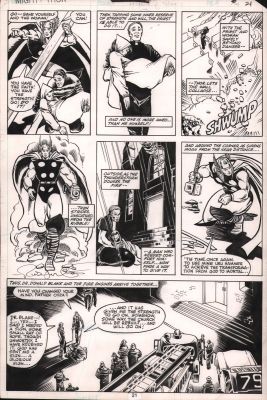 Chic Stone, Rick Leonardi | Thor #303 P.21 - Thor Helps Rescue Efforts At Burning Building - 1981 | Anthony’s Comic Book Art