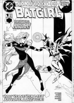 Kevin Nowlan | Nowlan, Kevin & Matt Haley - Batgirl Annual #1 Cover First App Aruna 2000 | Cool Lines Art
