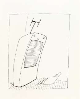 Folon Jean-Michel - "La télévision", anni ‘80 | Urania Casa d’Aste