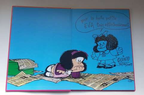 Quino - volume "Mafalda" with original illustration and dedication (2009) | Catawiki