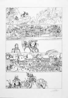 BILEAU, Stéphane (19... - Lot 78 - Elfes. Planche au crayon et encre sur papier pour cette...