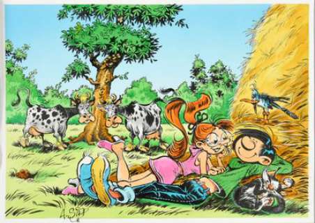 SIPP, André (1956) - Lot 234 - LA SIESTE. Encre de Chine et encre de couleur pour...