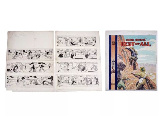 Lot 260 - Original painted artwork for Our Boys’ Best of All Annual; and two pages of artwork from Film Fun An | misc / divers