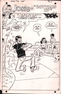 Dan Decarlo, Rudy Lapick | Josie #36 P.9 - ’Bottoms Up’ Title Splash - 1968 | Anthony’s Comic Book Art