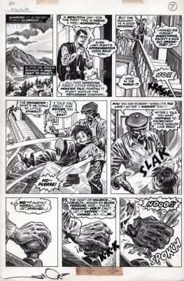 Walt Simonson Alfredo Alcala | Simonson, Walt Signed - Rampaging Hulk #3 Pg 9, Bruce Banner Turning Into Hulk 1977 | Cool Lines Art