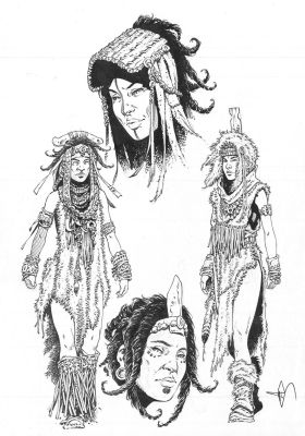Pellet Philippe | Illustration 32 à l’encre de Chine pour le Codex de Sheïd | Galerie Napoléon