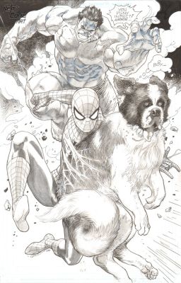 Lan Medina | Spidey Saving the Saint | Next Comic Art