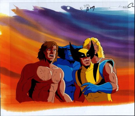 . Marvel Studios Artist | X-Men Â€™97 Cartoon Cel with Background (Wolverine, Beast, Ka-Zar!) | Romitaman