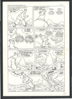 Warren Kremer | Great Kremer Stumbo the Giant - Stumbo Causes Warfare Between Clouds -Large Art Issue Hot Stuff Sizzlers # 16 Page 4 | Koch Comic Art