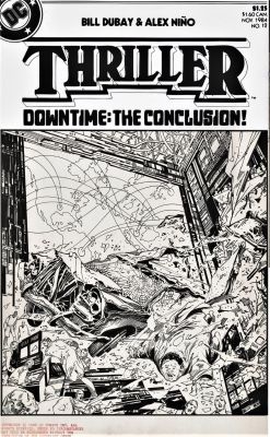 Alex Nino | Nino, Alex - Thriller #12 Dc Large Cover, Seven Seconds - Data / Final Issue 1984 @ New Jersey Art Show | Cool Lines Art