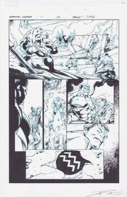 Danny Miki | Avengers Assemble #1 Pg.13 - Hulk - Signed | Anthony’s Comic Book Art