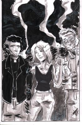 Shawn Daley | Preacher Ink & Wash Pinup - Signed | Anthony’s Comic Book Art