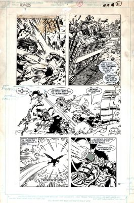 Paris Cullins | New Gods #1 P 11 (Large Art All Out Battle Page! 15 Drawings on Back!) 1988 | Romitaman