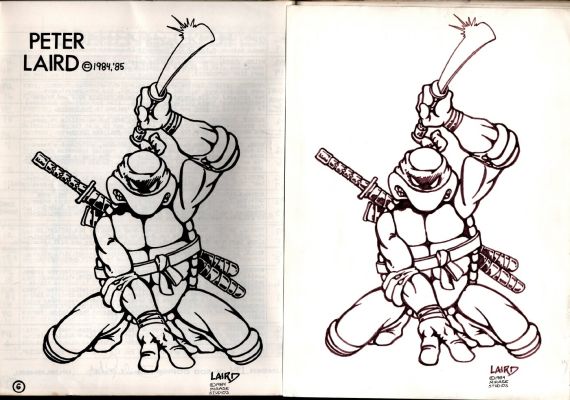 Peter Laird | Teenage Mutant Ninja Turtles - Leonardo Early Published Pinup (1 of His Earliest Published Images! Magazine Included!) 1984 | Romitaman
