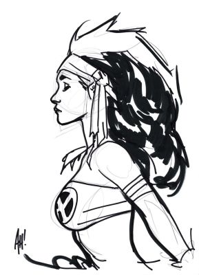 Adam Hughes | Savage Land Rogue Penciled & Inked Pinup | Romitaman