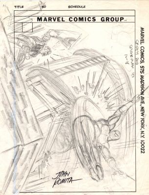 John Romita Sr. | Amazing Spider-Man #150 Cover Prelim (Spider-Man Battles the Sandman!) 1975 | Romitaman