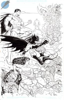 Steve Skroce | Justice League Unlimited Issue 15 Page Cover | Felix Comic Art