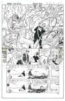 Mike Allred, Mike Allred | Vertigo Jam - Shade P 7 - Mike Allred (End Page with Shade, Kathy, And Lenny) | ComicArtFans Classifieds