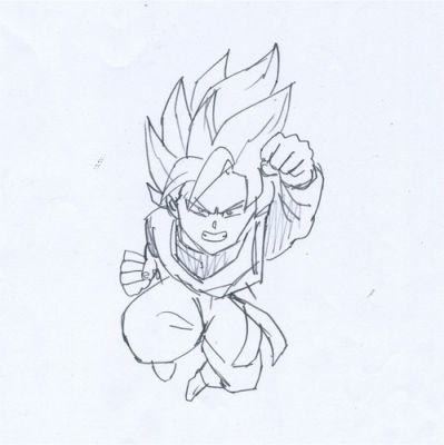 ASTA DI BENEFICENZA - GLI EROI DELL’INFANZIA 1/12 DRAGON BALL Z - Bozzetto Goten