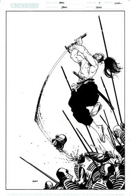 Bart Sears | The Path #7 Unpublished Cover (Decapitation Battle!)2002) | Romitaman