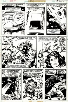 John Buscema, Tony Dezuniga | Thor #259 P 30 (Thor, Sif, Hogun, Fandral, Volstagg, Grey Gargoyle & Lion Captain Fe-Lon!) 1977 | Romitaman