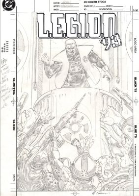 Ed Hannigan | L.E.G.I.O.N. ’93 Un-Used Fully Penciled Cover (Vril Dox Is Cheered As Ruler By Several Soldiers!) 1993) | Romitaman