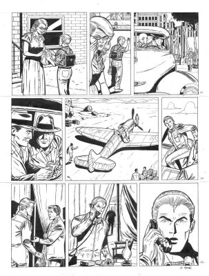 Le Bras Andrã© | Planche originale 14 BUCK DANNY (classic) tome 11 - L’ombre rouge - | Galerie Napoléon