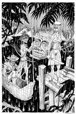 Foerster Philippe | Illustration originale 1 pour La belle nuit d’un homme mort d’Henri Vernes | Galerie Napoléon